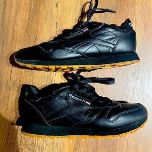 Reebok sneakers black leather